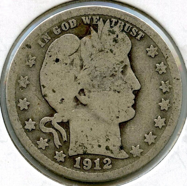 1912-S Barber Silver Quarter - San Francisco Mint - AG418