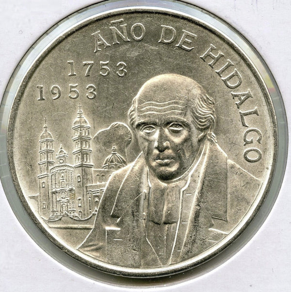 1953 Mexico Coin 5 Cinco Pesos - Year of Hidalgo - Estados Unidos Mexicanos B510