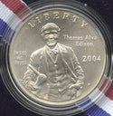 2004 Thomas Alva Edison Silver Dollar US Mint 3C2 Commemorative Coin - G963