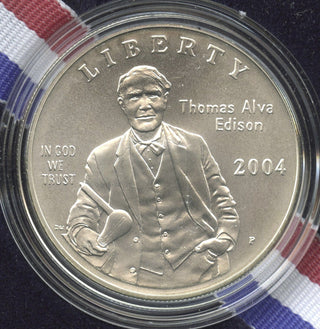 2004 Thomas Alva Edison Silver Dollar US Mint 3C2 Commemorative Coin - G963