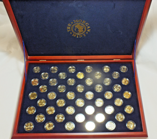 The Complete 50 State Quarter Set 1999-2008 24k Gold Plated w/ Display Box DM349