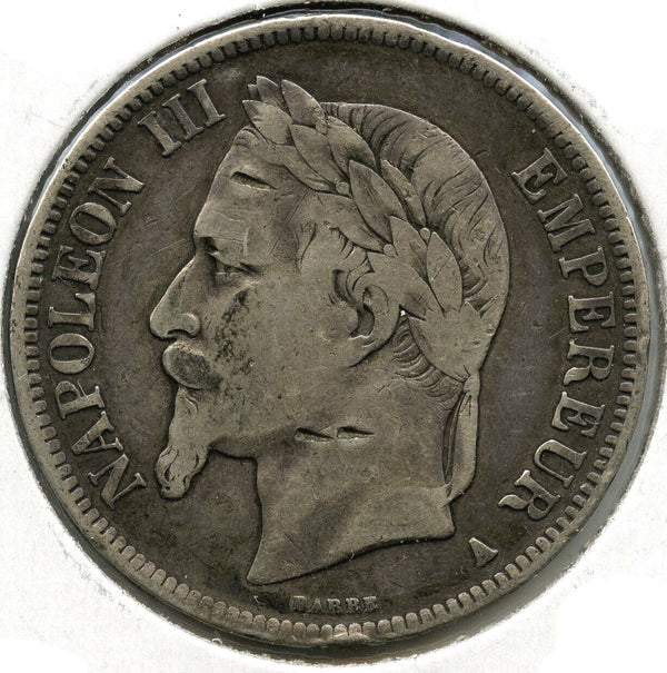 1868-A France Coin - 5 Francs - Napoleon III - Empire Francais - B543