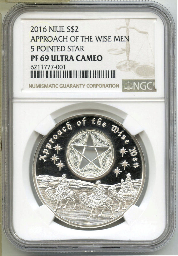 2016 Niue Approach Wise Men 5-Pointed Star NGC PF69 Ultra Cameo $2 Coin - B355