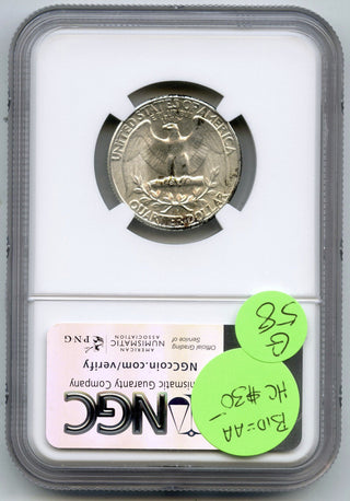 1946-D Washington Silver Quarter NGC MS65 Certified - Denver Mint - G58
