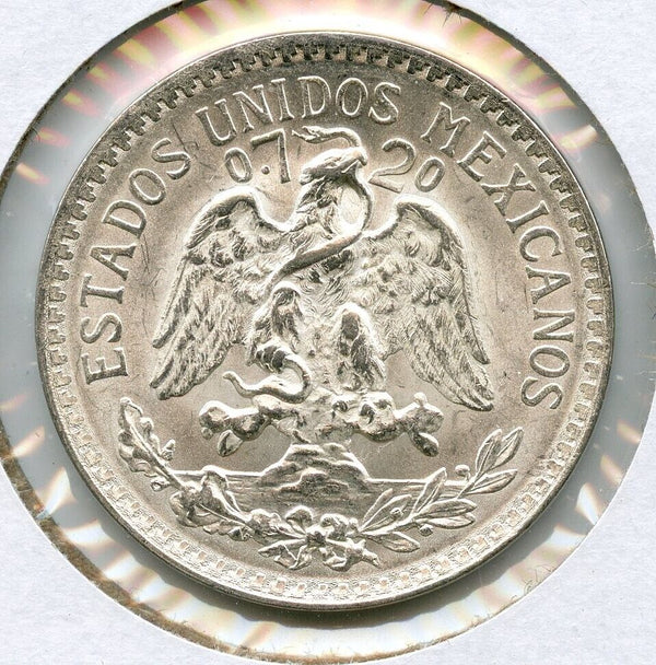 1944 Mexico 50 Centavos .720 Silver Coin Uncirculated Moneda Plata - JN972