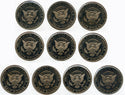 1990 - 1999-S Kennedy Half Dollar 10-Coin Proof Set - San Francisco Mint - BQ386