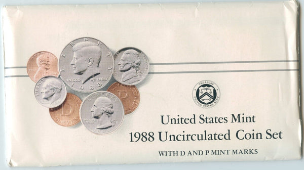 1988-P & D US Uncirculated Mint Set 10 Coin Set United States Philadelphia