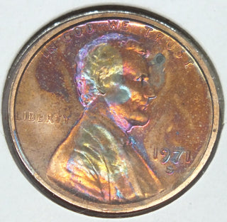 1971-S Lincoln Memorial Cent Penny - Toning Toned - San Francisco Mint - G330