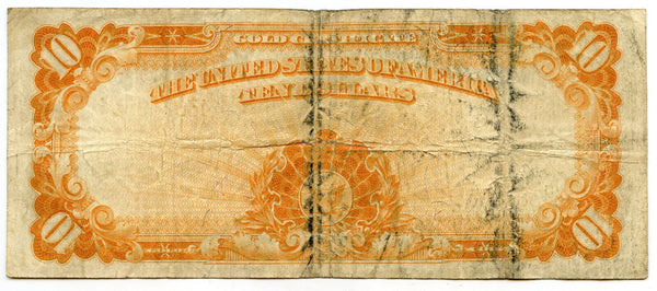 1922 $10 Gold Certificate - Large Currency Note - Ten Dollars - A162