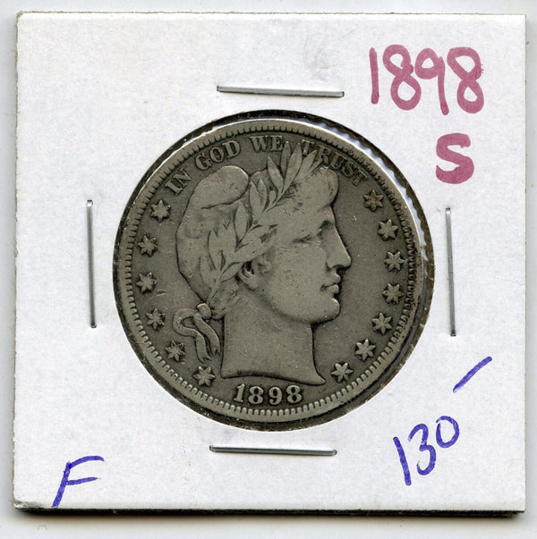 1898-S Barber Silver Half Dollar - San Francisco Mint - A678