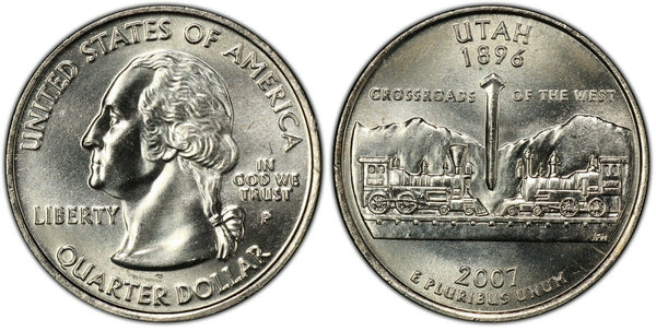 2007-P Utah Statehood Quarter 25C Uncirculated Coin Philadelphia mint 089