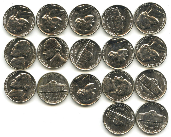 1981-P Jefferson Nickels 37-Coin Roll BU Uncirculated - Philadelphia Mint - A782