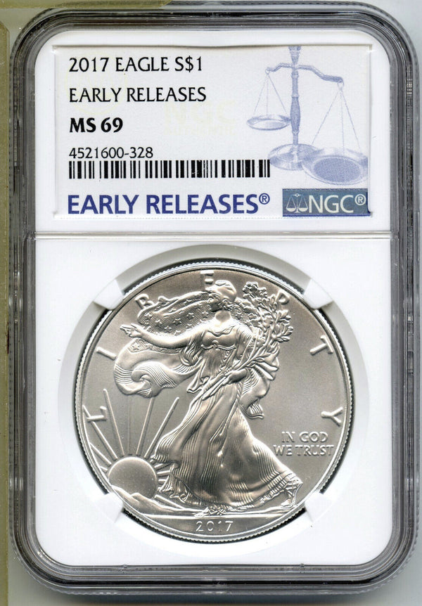 2017 American Eagle 1 oz Silver Dollar NGC MS69 Early Releases US Mint - C543