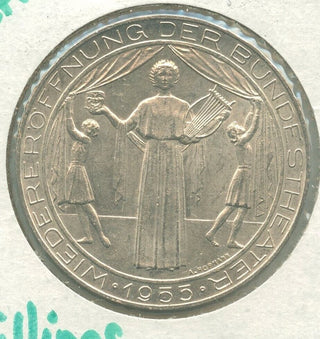 1955 Austria Reopening Of The National Theater Vienna Silver 25 Schillings-KR549