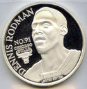 Dennis Rodman Chicago Bulls Basketball 999 Silver 1 oz Medal Sports -DM558