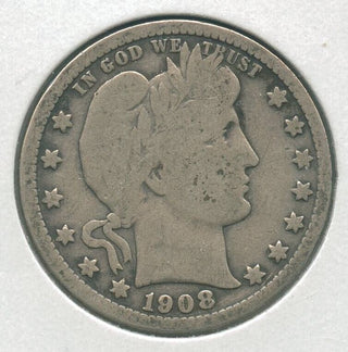 1908-O Silver Barber Quarter 25c New Orleans Mint - KR159