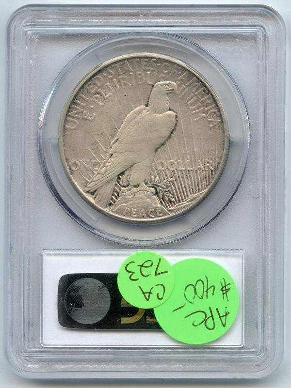1921 Peace Silver Dollar PCGS AU50 Certified - Philadelphia Mint - CA723