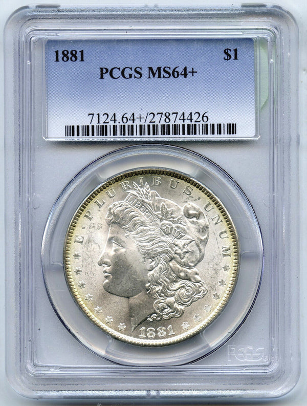 1881 Morgan Silver Dollar PCGS MS64 + Certified $1 Philadelphia Mint - A956