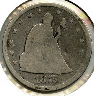 1875-CC 20-Cent Silver Coin - Twenty Cents - Carson City Mint - A975