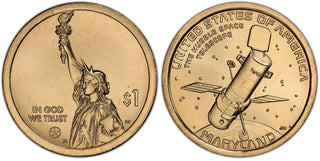 2020-D Space Telescope MD Innovation Golden Dollar Coin Denver Mint AID08