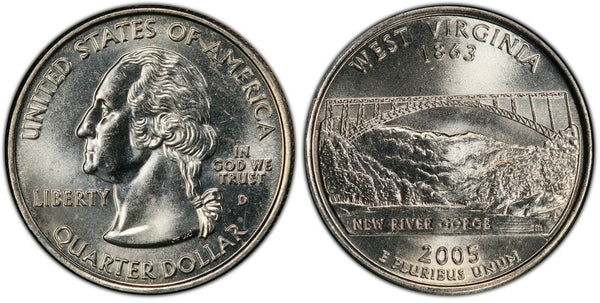 2005-D West Virginia Statehood Quarter 25C Uncirculated Coin Denver mint 070