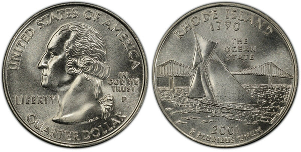 2001-P Rhode Island Statehood Quarter 25C Uncirculated Philadelphia mint 025