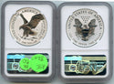 2021 Silver Eagle Design Set NGC Reverse PF 69 Early Releases T-1 & T-2 - BX910