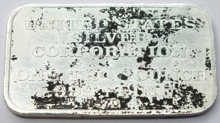 Blue Whale 1974 Art Bar 999 Silver 1 oz Ingot Medal USSC Bullion Vintage G737