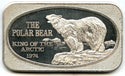Polar Bear King of Arctic 1974 Art Bar 999 Silver 1 oz ingot Medal ounce - CC999