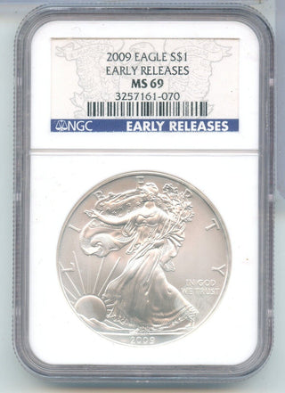 2009-P NGC MS69 Early Release American Silver Eagle 1oz 999 - ER815