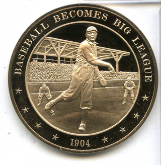 Baseball Becomes Big League 1904 Bronze Proof Medal Franklin Mint - JL201