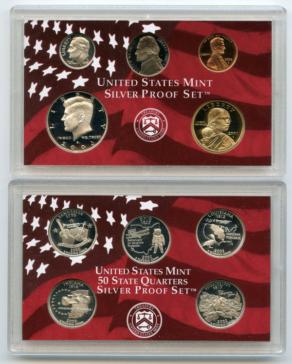 2002 United States Silver PROOF Coin Set U.S. Mint 10-Coin Collection