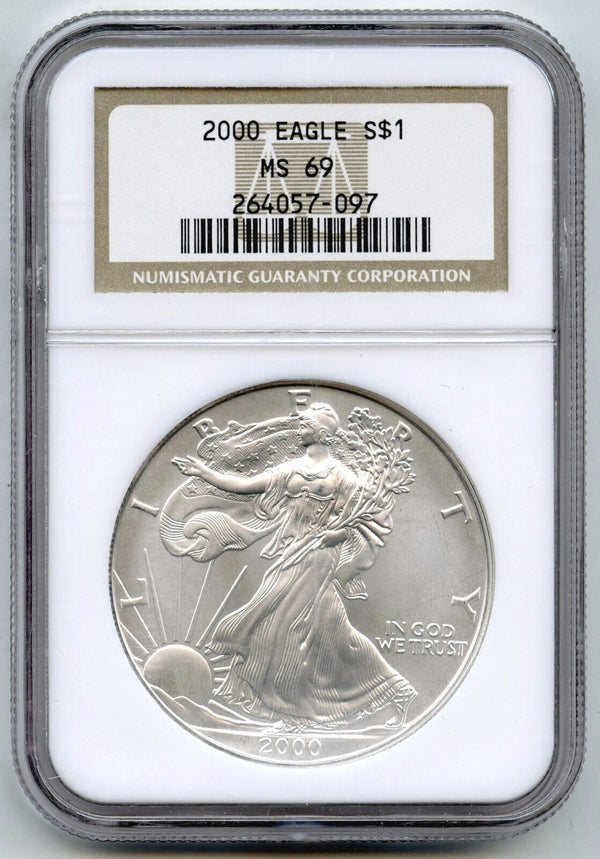 2000 American Eagle 1 oz Silver Dollar NGC MS69 Certified - G933