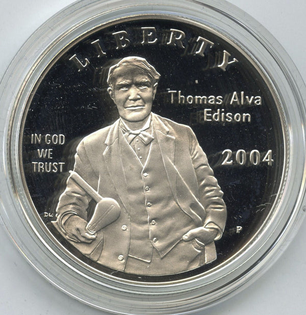 2004 Thomas Alva Edison Proof Silver Dollar US Mint 3C1 Commemorative Coin G964