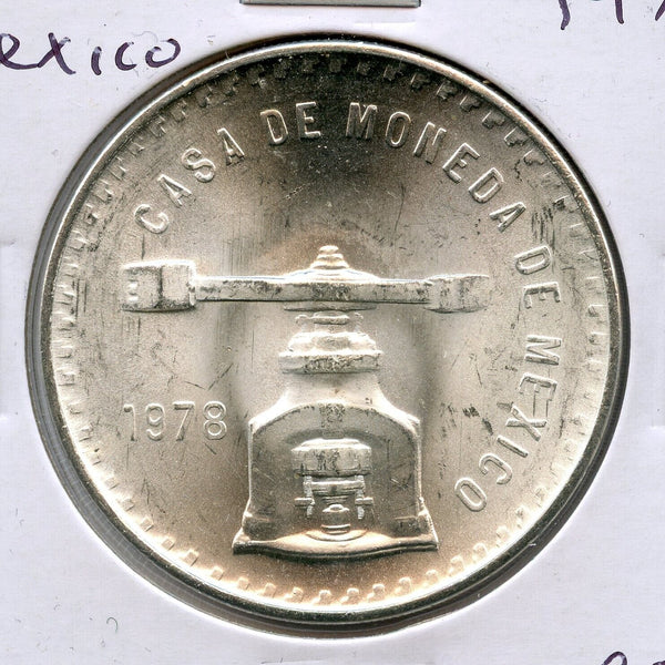 1980 Mexico Balance Onza 1 Oz Silver Coin Plata UNC Key Date - JP312