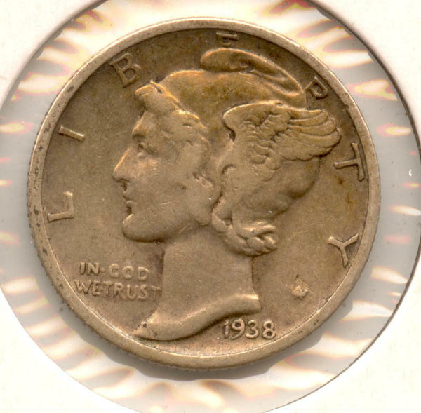 1938-S Mercury Silver Dime - San Francisco Mint - MA941