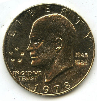 1978 Eisenhower Ike Dollar Covered in 24kt Gold 1945 - 1985 Double-Dated - E165