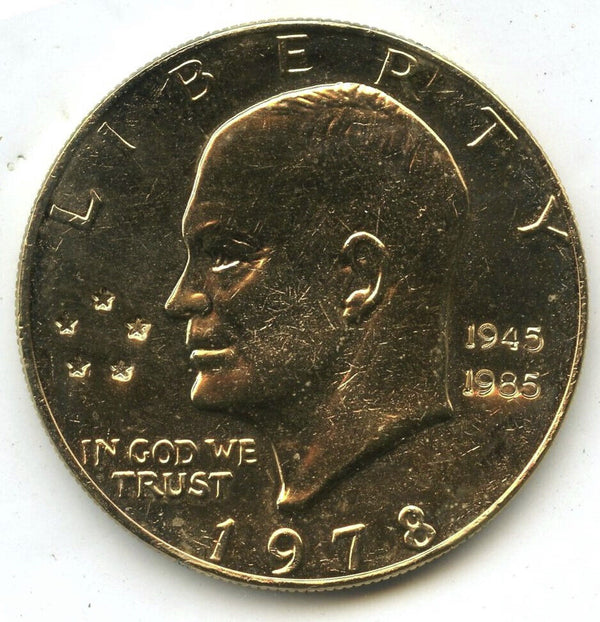 1978 Eisenhower Ike Dollar Covered in 24kt Gold 1945 - 1985 Double-Dated - E165