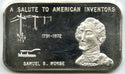 Samuel Morse American Inventor 999 Silver 1 oz Art Bar ingot Medal Justice B993