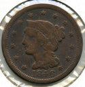 1846 Braided Hair Large Cent Penny - A542