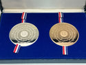 Presidential Faces Sterling Silver Bronze Proof Franklin Mint 2 Medal Set- KR326