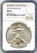 2014 Burnished American Silver Eagle 1 Oz NGC MS69 Certified Coin $1  -DM521