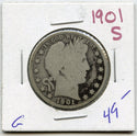1901-S Barber Silver Half Dollar - San Francisco Mint - A661