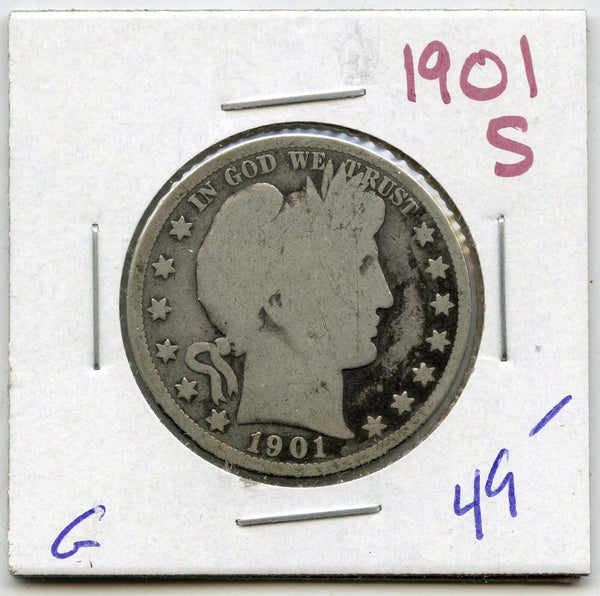 1901-S Barber Silver Half Dollar - San Francisco Mint - A661