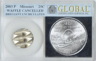 2003 Missouri Mint Quarter Cancelled Waffled Error Limited Edition Coin - DN096