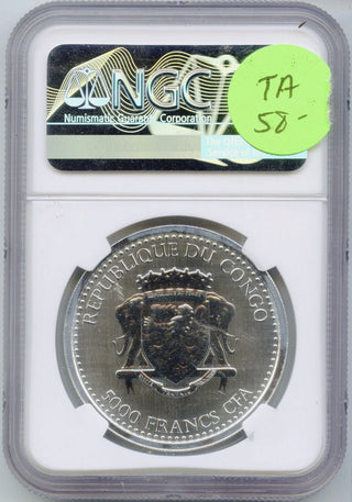 2016 Congo Silverback Gorilla 1 Oz 999 Silver NGC PL68 5000 Francs Coin -DM934