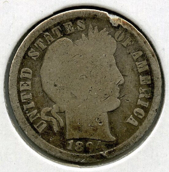 1894 Barber Silver Dime - Philadelphia Mint - DM696