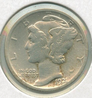 1921-P Silver Mercury Dime 10c Philadelphia Mint - KR611
