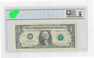 1977-A $1 Federal Reserve Note PCGS Choice Unc 64 Offset Printing Error - ER792