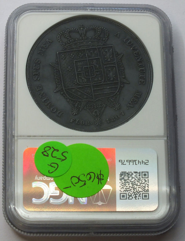 1807 Italy Tuscany 10 Pao Coin NGC AU Details Stained - G528